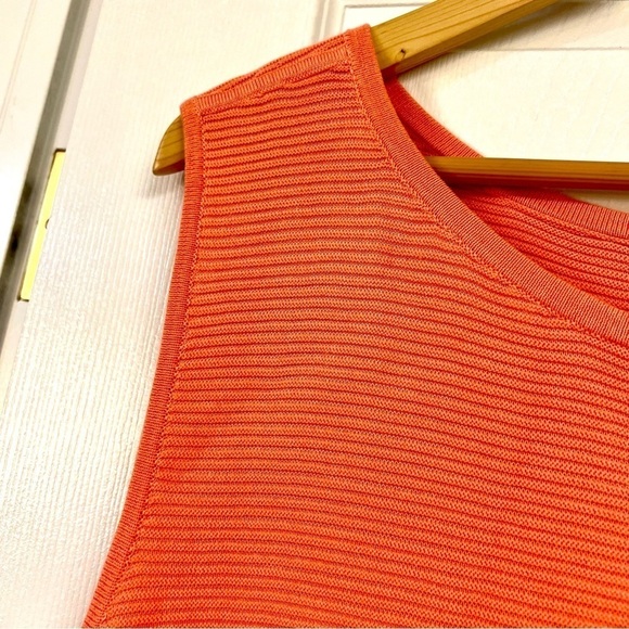 NWT TALBOTS Plus 3X knit sweater top orange micro stripes comfy thick tunic - Picture 2 of 10